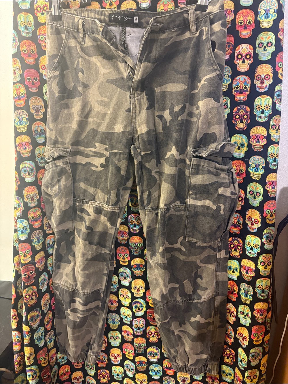 Camo Cargo Jogger Pants - Olive Green